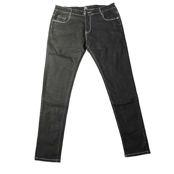 Men’s Blue Jeans with White Stitched Lining - Picture 1 of 2